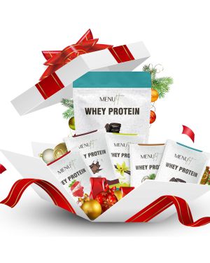 Weihnachtsgeschenke proteinpulver Box Cookies & Cream, Menufit Whey Protein Pulver 1x500g und 5x30g Mix-Pack